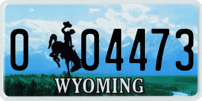 WY license plate 004473