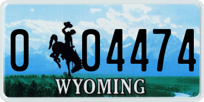 WY license plate 004474