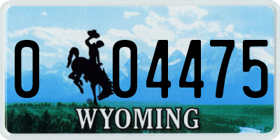 WY license plate 004475