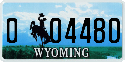 WY license plate 004480