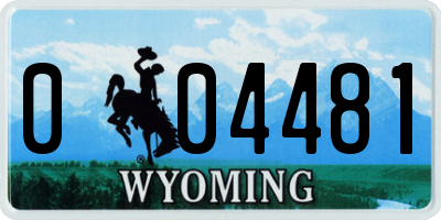 WY license plate 004481