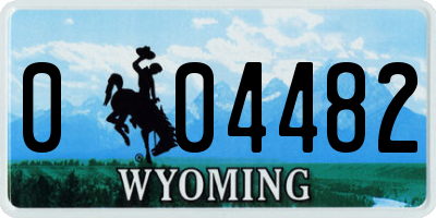 WY license plate 004482