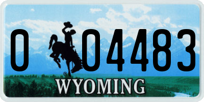 WY license plate 004483