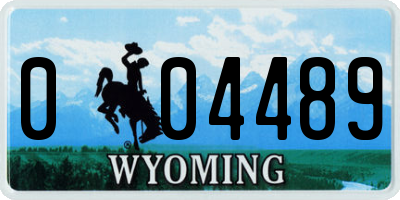 WY license plate 004489