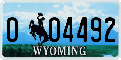 WY license plate 004492