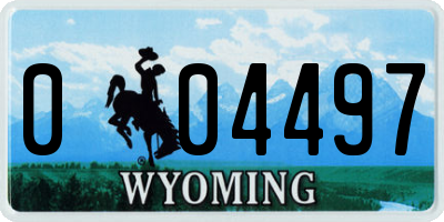 WY license plate 004497