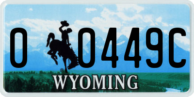 WY license plate 00449C