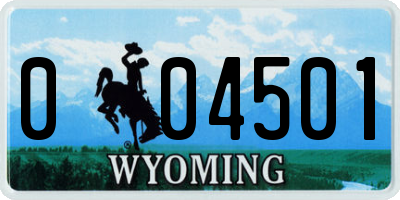 WY license plate 004501