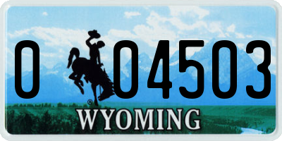 WY license plate 004503