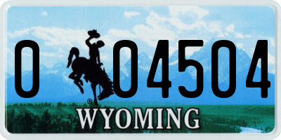 WY license plate 004504