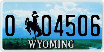 WY license plate 004506