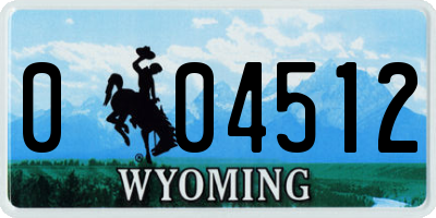 WY license plate 004512