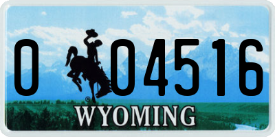 WY license plate 004516