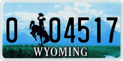 WY license plate 004517