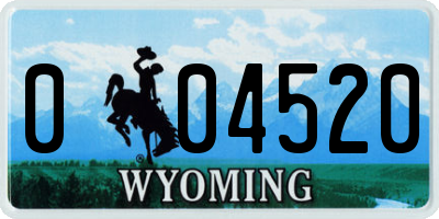 WY license plate 004520