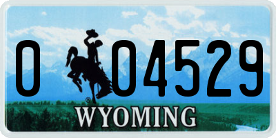 WY license plate 004529