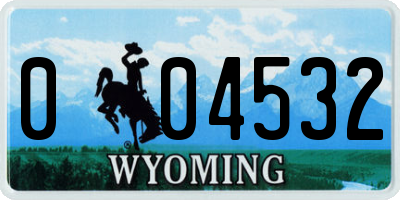 WY license plate 004532