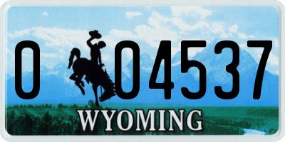 WY license plate 004537