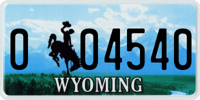 WY license plate 004540