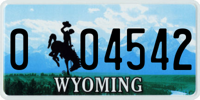 WY license plate 004542