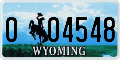 WY license plate 004548