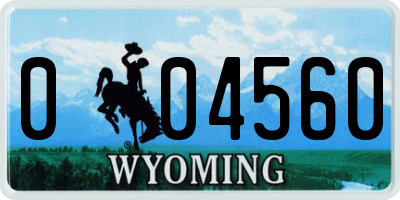 WY license plate 004560