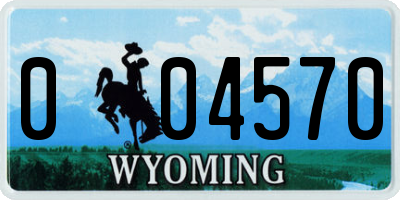 WY license plate 004570