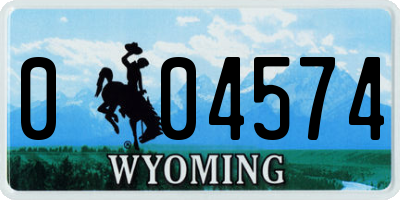 WY license plate 004574