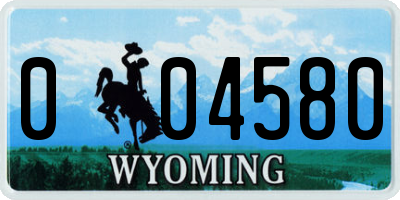 WY license plate 004580