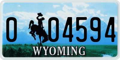 WY license plate 004594