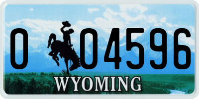 WY license plate 004596