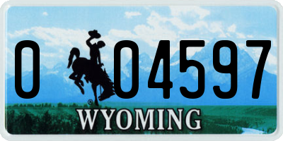 WY license plate 004597