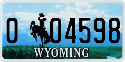 WY license plate 004598