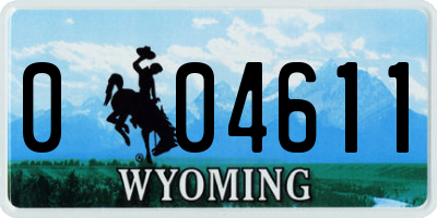 WY license plate 004611