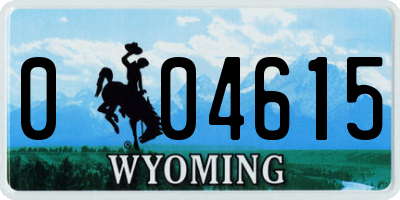 WY license plate 004615