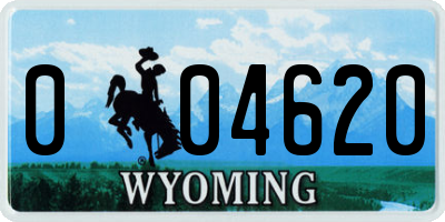 WY license plate 004620