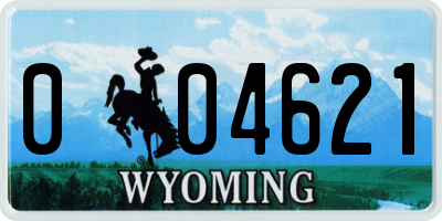 WY license plate 004621