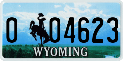 WY license plate 004623