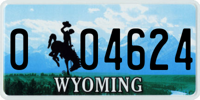 WY license plate 004624