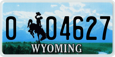 WY license plate 004627