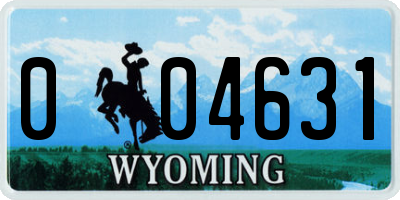 WY license plate 004631