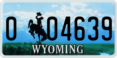 WY license plate 004639