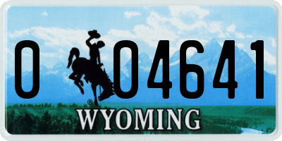 WY license plate 004641