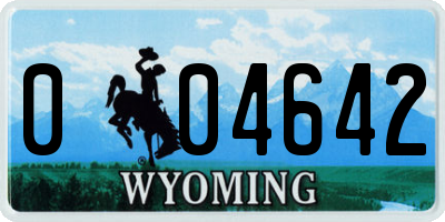 WY license plate 004642