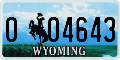 WY license plate 004643