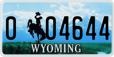 WY license plate 004644