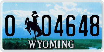 WY license plate 004648