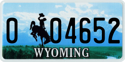WY license plate 004652