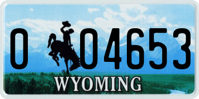 WY license plate 004653