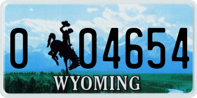 WY license plate 004654